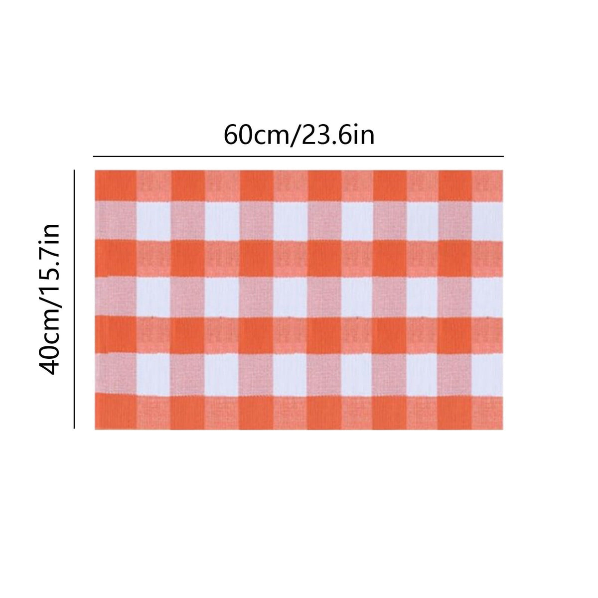 Summercome Buffalo Check Rug, Fall Outdoor Orange and White Buffalo Plaid Rug, Washable Hand-Woven Outdoor Checkered Rugs, Layered Door Mats for Kitchen Farmhous Entryway, Halloween Christmas Decorati
