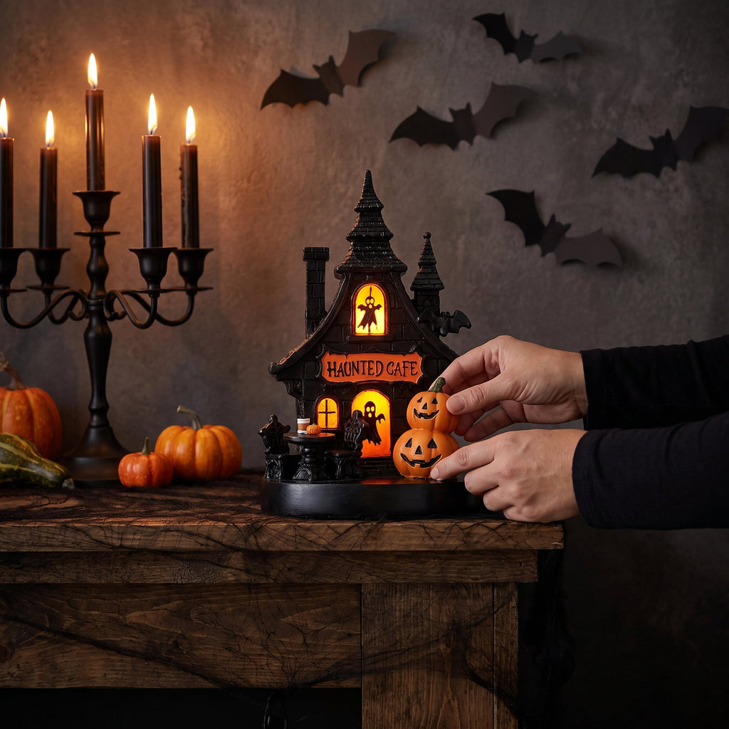 Light-Up Resin Haunted House Decoration, Multicolor, 6.9", Halloween by Way To Celebrate