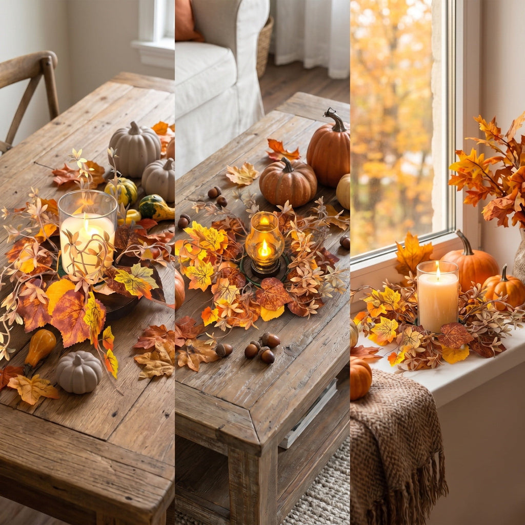 Small Fall Gradient Wreath for Front Door, Multicolor Artificial Autumn Wreaths Thanksgiving Decor for Home, Fall Halloween Decorations, Outdoor Indoor Farmhouse Wall Decor Year Round, E