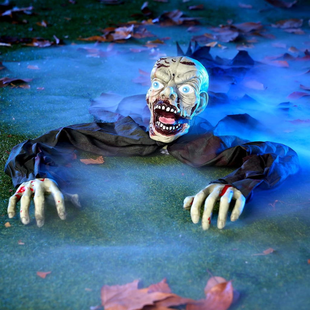 Joyfy Halloween Groundbreaker Halloween Decorations Zombie with Sound and Flashing Eyes,Outdoor Scary Halloween Yard Decorations,Haunted House Decorations