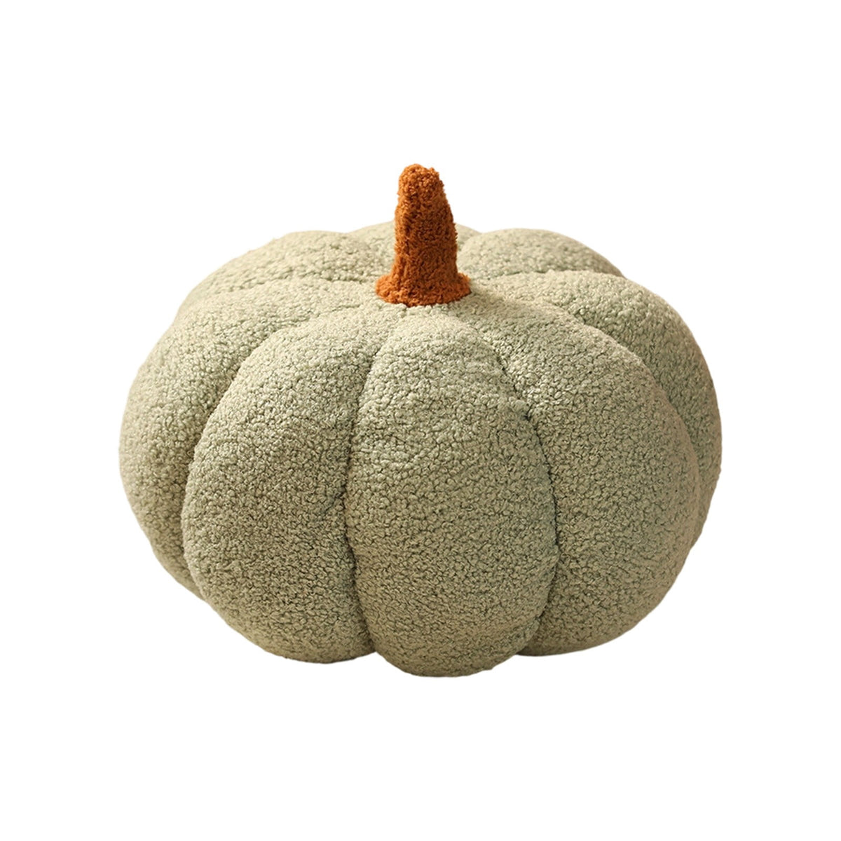 Yhmxh Soft Fluffy Pumpkin Throw Pillow, 3D Plush Sherpa Stuffed Pumpkin Cushion Decor, Cute Autumn Harvest Pumpkin Shaped Plush Toy for Sofa Couch Bed Farmhouse Thanksgiving Halloween Party Decor