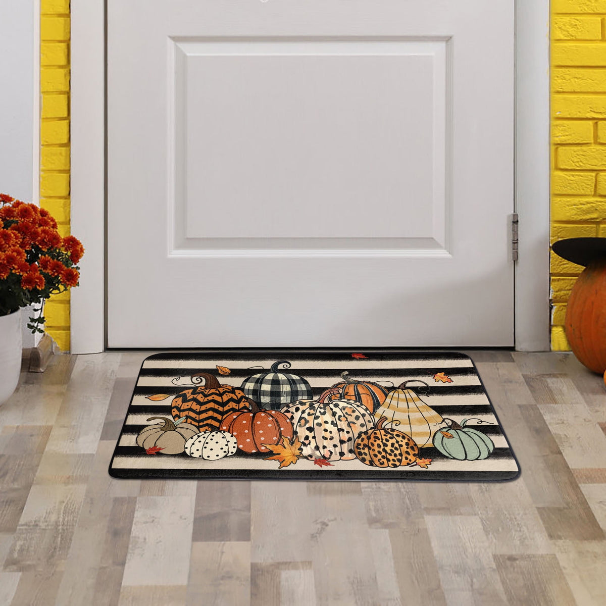 Stijggn Halloween Kitchen Rugs Halloween Mat Halloween Decorations Doormat, Welcome Mats for Front Door,Spooky Outdoor Mats for Front Door, Living Room, Bedroom, K-ids' Room