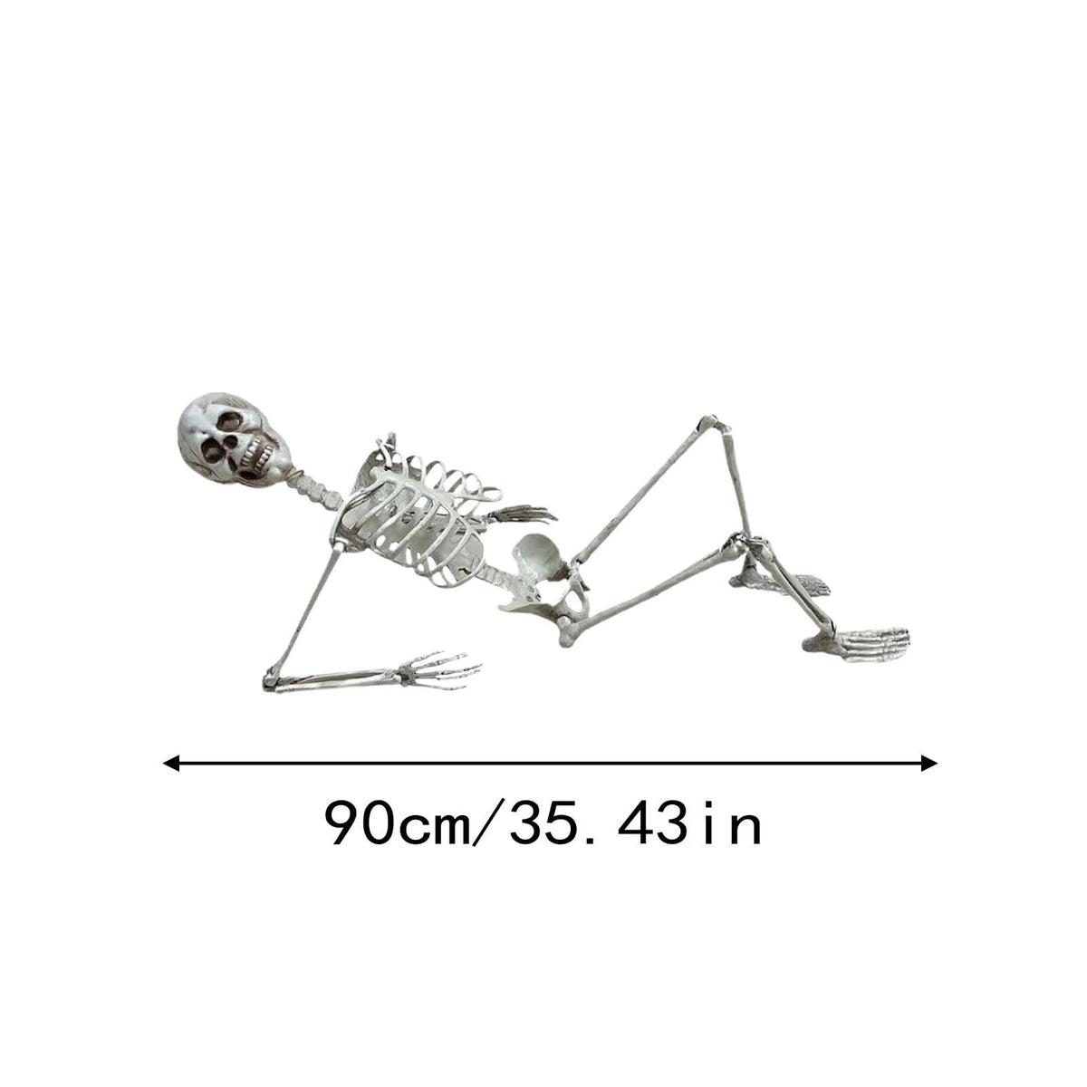 Realistic White Plastic Half Torso Skeleton Tabletop Prop, Detailed Human Half Skeleton Halloween Desktop Decor, Weatherproof Indoor Outdoor Reusable Spooky Party Ornament