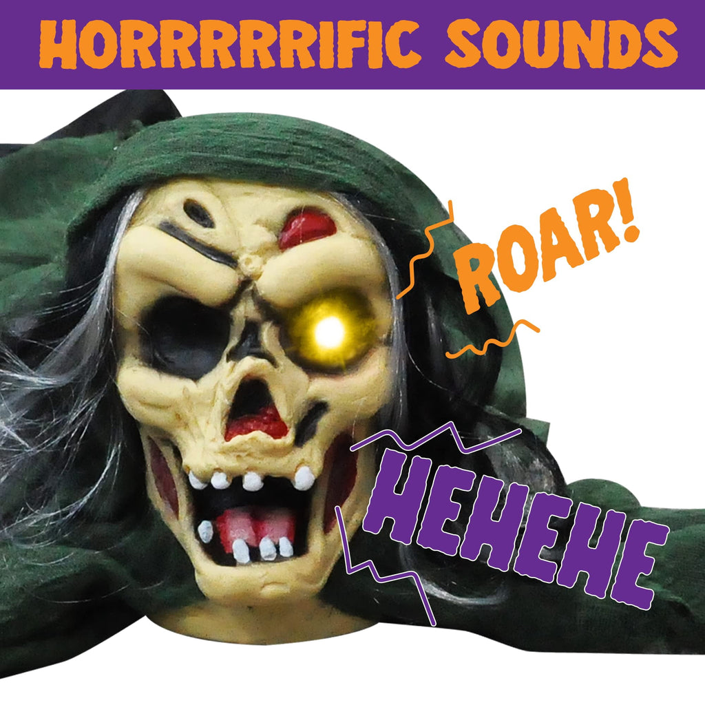 Joyfy Halloween Groundbreaker Halloween Decorations Zombie with Sound and Flashing Eyes,Outdoor Scary Halloween Yard Decorations,Haunted House Decorations