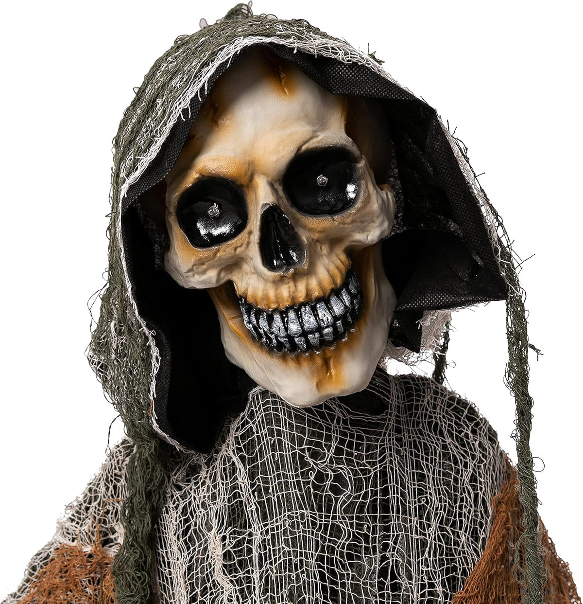 Joyfy Halloween Decorations Outdoor, 72"(6ft) Light Up Animated Scary Decorations Pumpkin Ghost with Sound Activation,Animatronics Pumpkin Decorations for Haunted House Prop Yard Decor