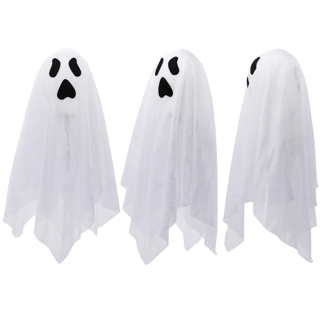 Joyfy 3 Packs Halloween Ghost Decorations Outdoor, Light Up Flying Ghost Pathway Lights， Battery Operated Watereproof Ghost Deocr with 3 Stakes, Halloween Yard Front Porch Haunted House Decorations