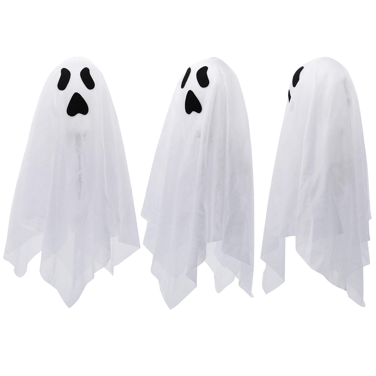 Joyfy 3 Packs Halloween Ghost Decorations Outdoor, Light Up Flying Ghost Pathway Lights， Battery Operated Watereproof Ghost Deocr with 3 Stakes, Halloween Yard Front Porch Haunted House Decorations