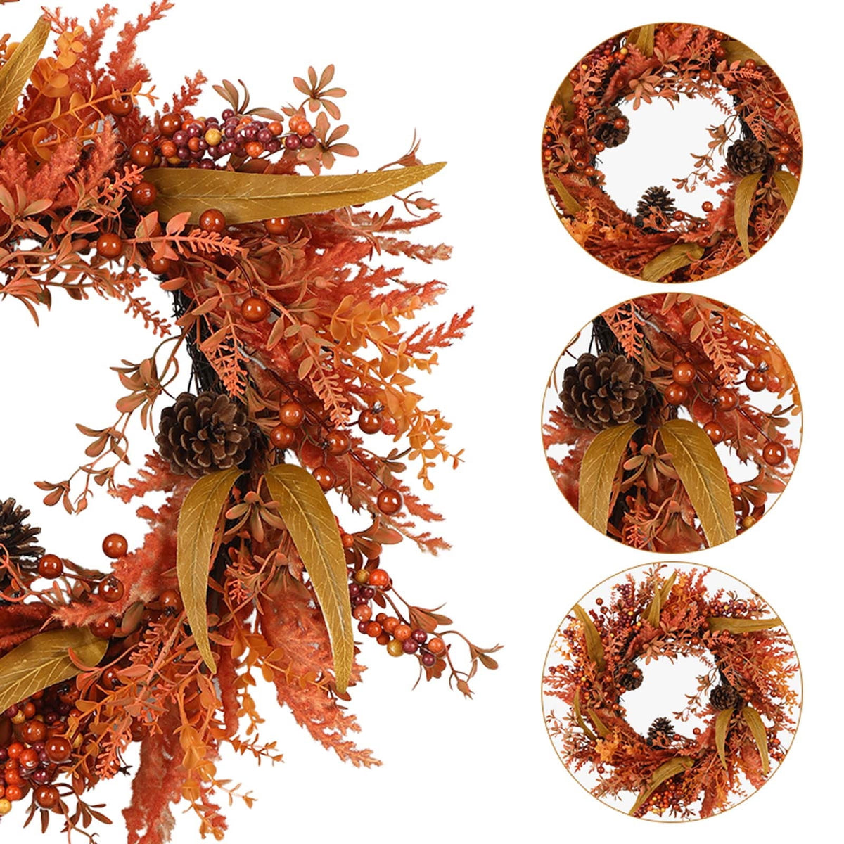 YIKA Halloween Decoration Fall Peony And Pumpkin Wreath Colorful Decorative Garland Home Decoration And Ornaments Suitable For Decoration In Multiple Scenarios F3Halloween Yard Decor