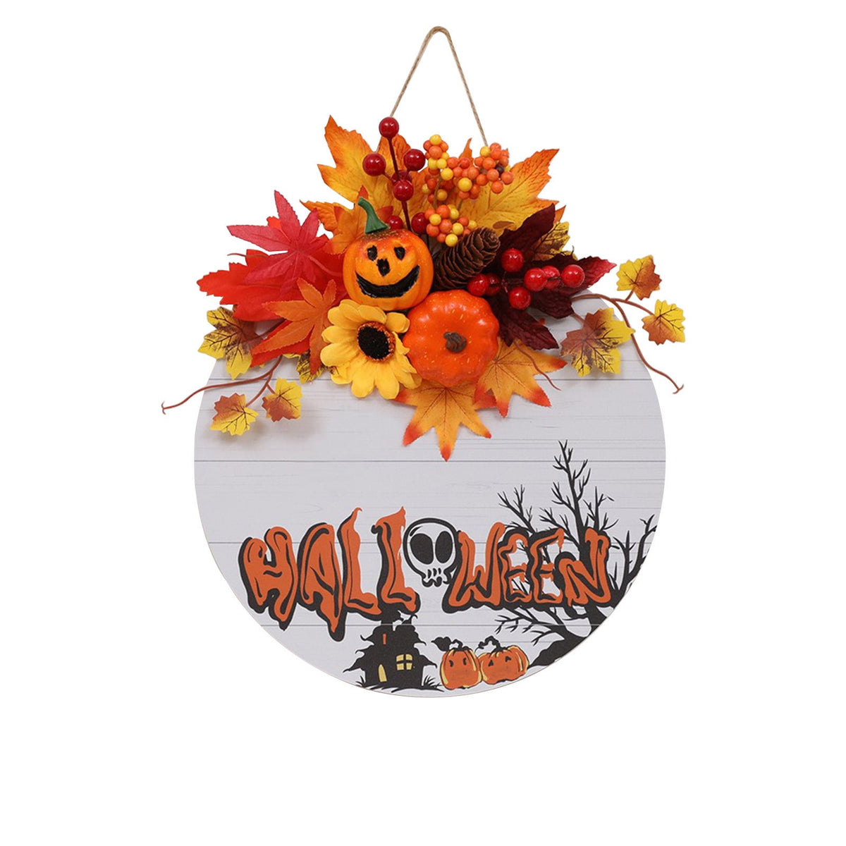 sruoe Halloween Decorations, Halloween Wreaths for Front Door, Artificial Wreaths, Indoor Outdoor Halloween Decor, Halloween Wreaths for Front Door, Halloween Party Decoration, Yard Decoration
