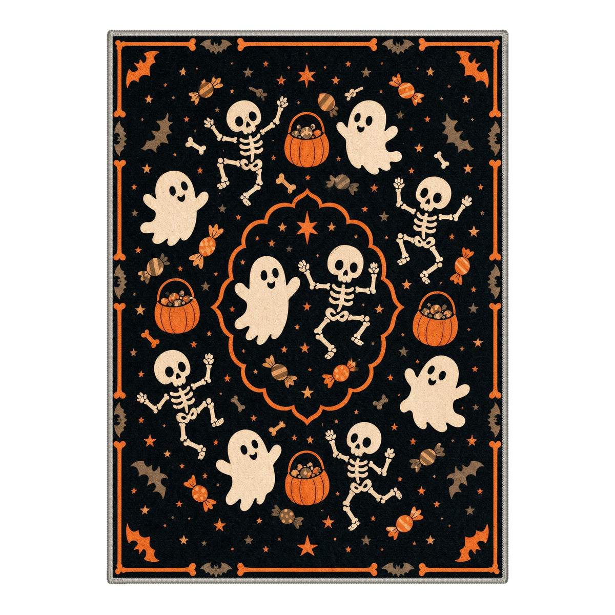 GENIMO 2'x3' Halloween Doormat, Washable Non Slip Soft Gothic Castle Outdoor Door Mat for Front Door Covered Porch Patio Entryway, Antique Gold