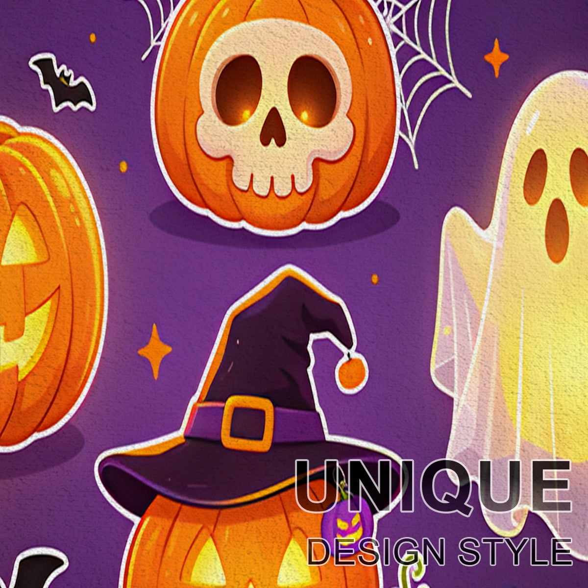 YIMEIS Halloween Pumpkin Lanterns Multi-purpose 1-Piece Flannel Mat and Kitchen Rugs,Soft Non-slip for Home Bedroom Bathroom