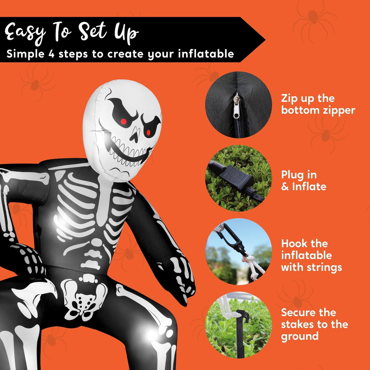 Joyfy 4.5 FT Halloween Inflatable Decorations Outdoor Scary Flying Ghost Broke Out from Window with Built-in LED Blow Up Inflatable for Window Decoration Yard Garden Lawn Decor