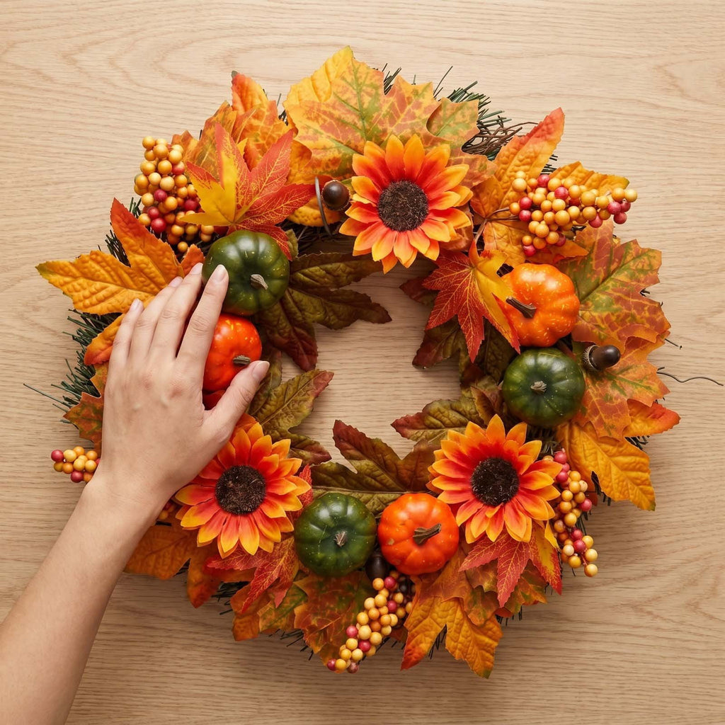 Rijanmt Decorative Plastic Easter Day Wreath, Multicolor