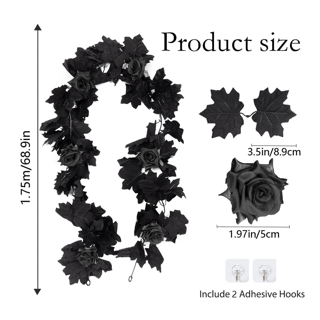 Halloween Black Rattan Decoration Wreath, A Wreath Indoor Wreath(Plastic, One Size)