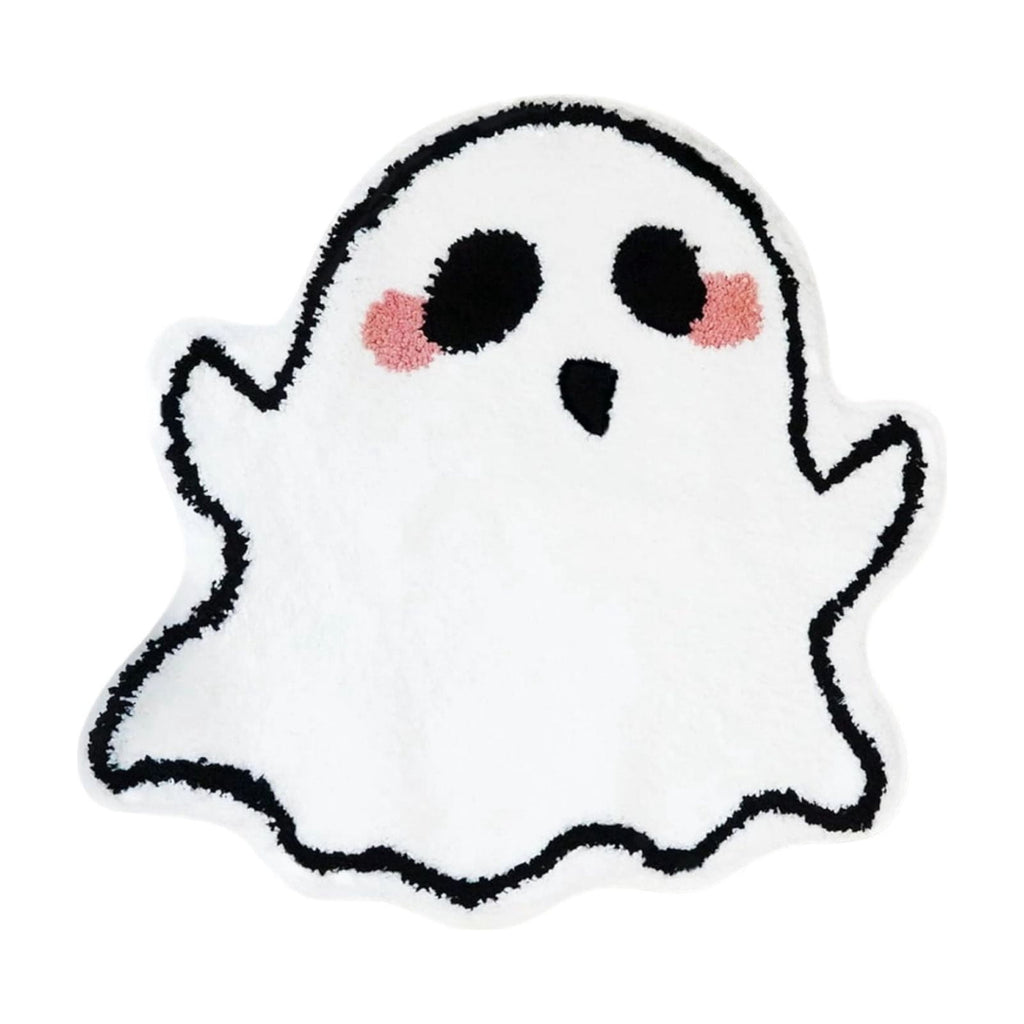 Halloween Decor White Ghost Rug 24x16 inches, Handmade Tufted Fluffy Aesthetic Area Rugs, Cute Soft Cool Non Slip Floor Carpet Bath mat, Living Room, Bathroom, playroom, Kitchen