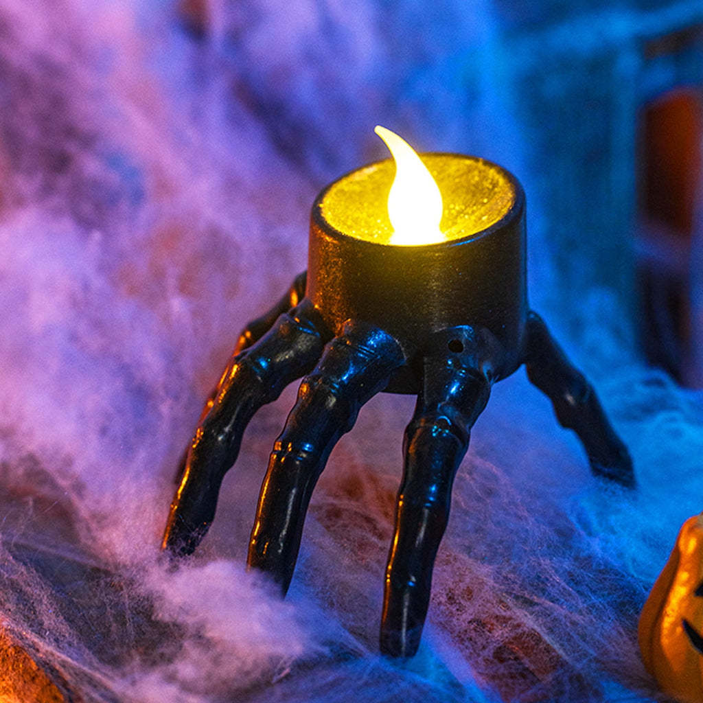 Halloween Spooky Skeleton Hand Candle Flameless Candle Lamp Scary Spooky Candle Halloween Decoration Lights
