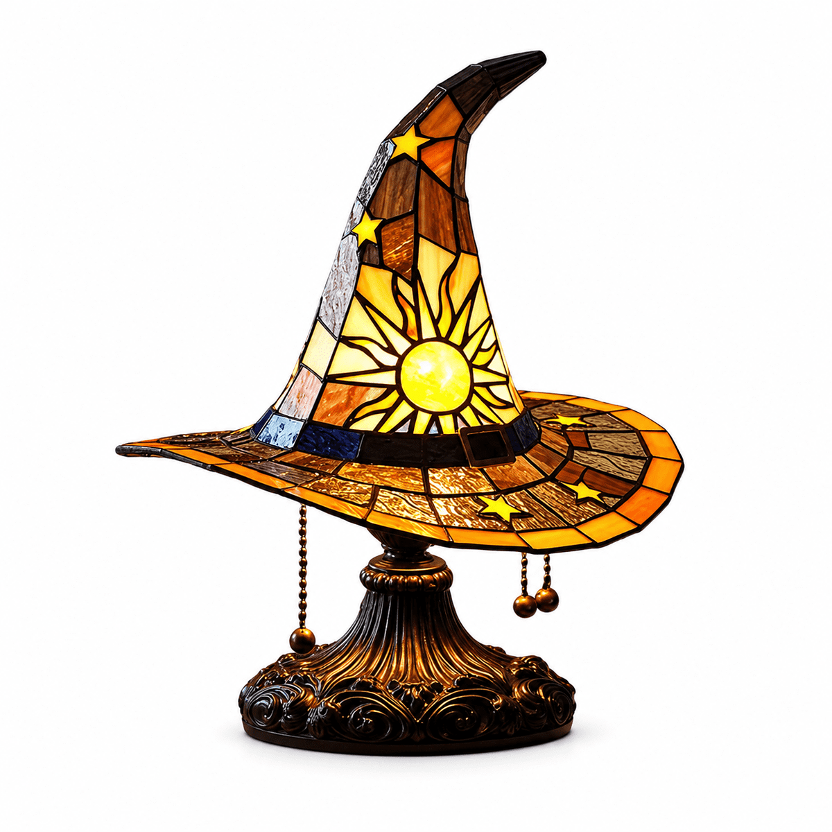 Diceymbol 11.81 Inch Halloween Ghost Night Light, Witch Hat Ghost Lamp with Jack O Lantern, Halloween Decorations Indoor for Table Mantel Party Decor