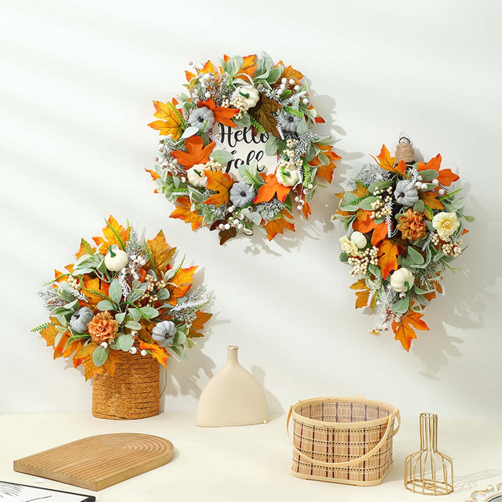 sruoe Halloween Decorations, Indoor Outdoor Halloween Decor, Artificial Wreaths, Halloween Decorations for Outside, Halloween Simulation Decorative Wreath