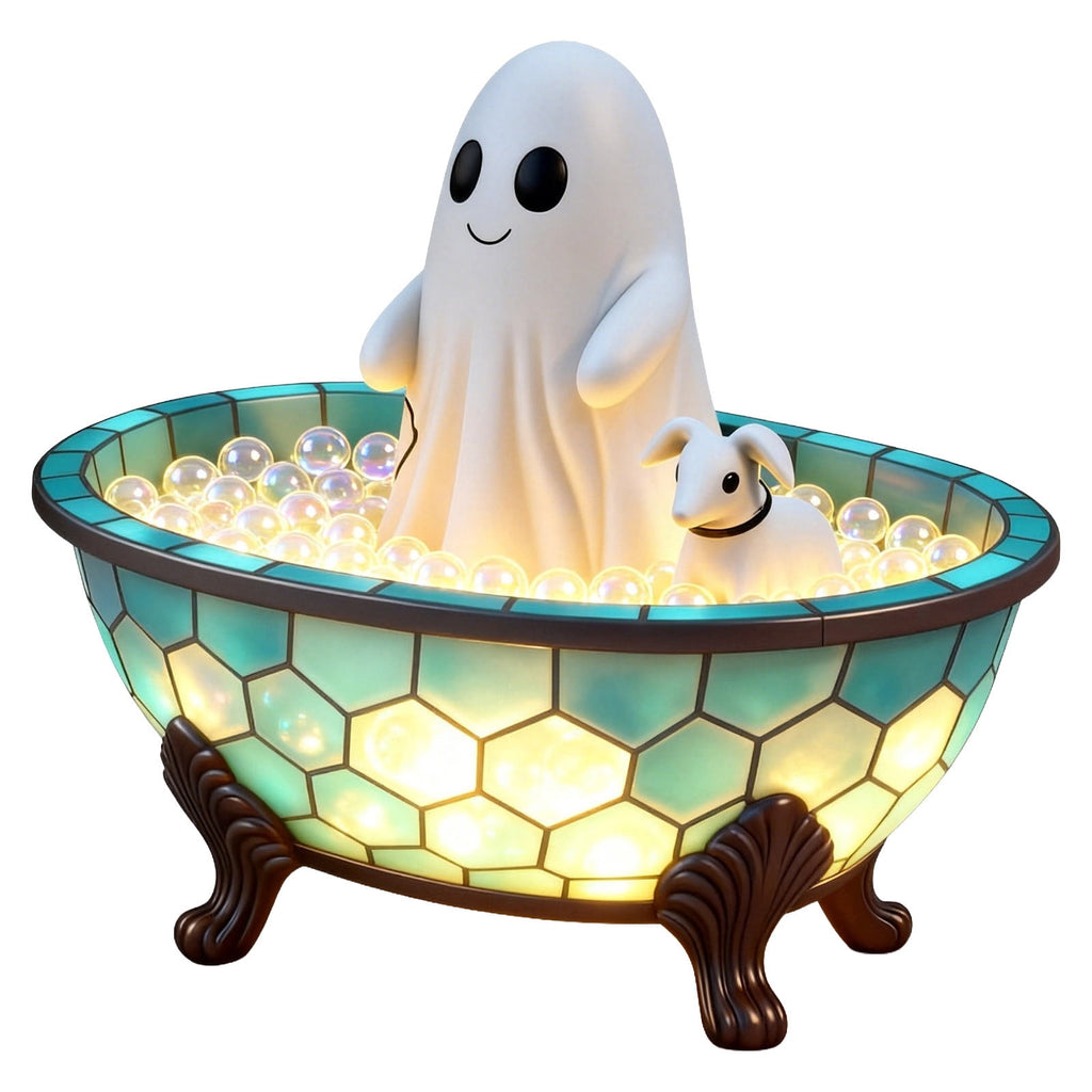 Halloween Ghost Night Light, Cute Ghost Playing The Guitar Lamp, Ghost Warm Lighted Figurine Lamps for Party Bedroom Study Room Home Dorm, Halloween Decor Indoor