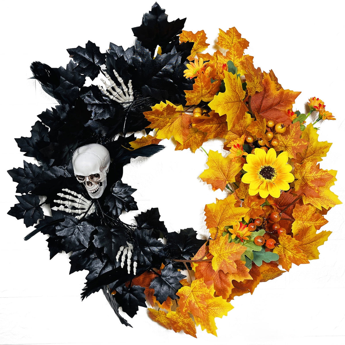sruoe Halloween Decorations, Indoor Outdoor Halloween Decor, Artificial Wreaths, Halloween Decorations for Outside, Halloween Simulation Decorative Wreath