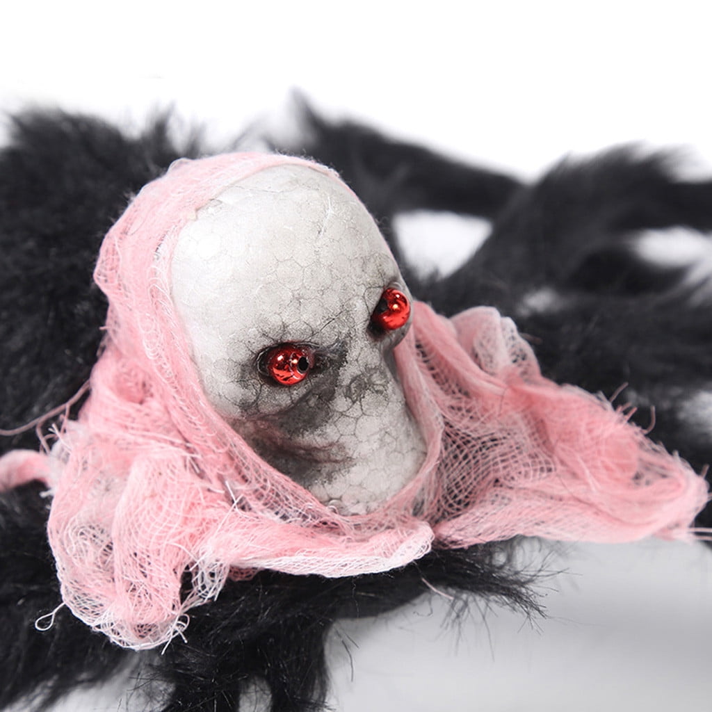 Halloween Decorations Clearance! 30" Super Scary Spider with Skeleton Decor, Halloween Props, Haunted House Party Decor for Yard Indoor Outdoor Classroom - Black