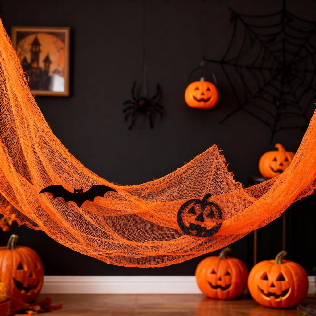 CQHVKQ 5 Pack of Halloween Creepy Gauze Cloth Decoration Set, Indoor Outdoor Black Scary Halloween Gauze Tapestry Decor, Spooky Decorations for Home, Yard, Haunted House & Party Supplies, 72" x 30"