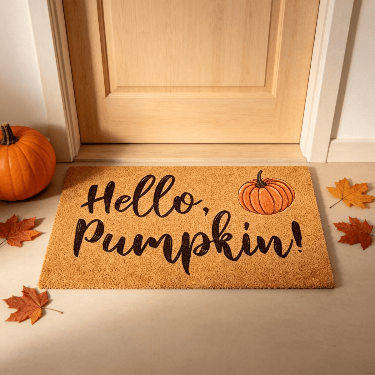 Halloween Pumpkin Doormat, Soft Non-Slip Indoor Outdoor Welcome Rug for Entryway Porch and Front Door
