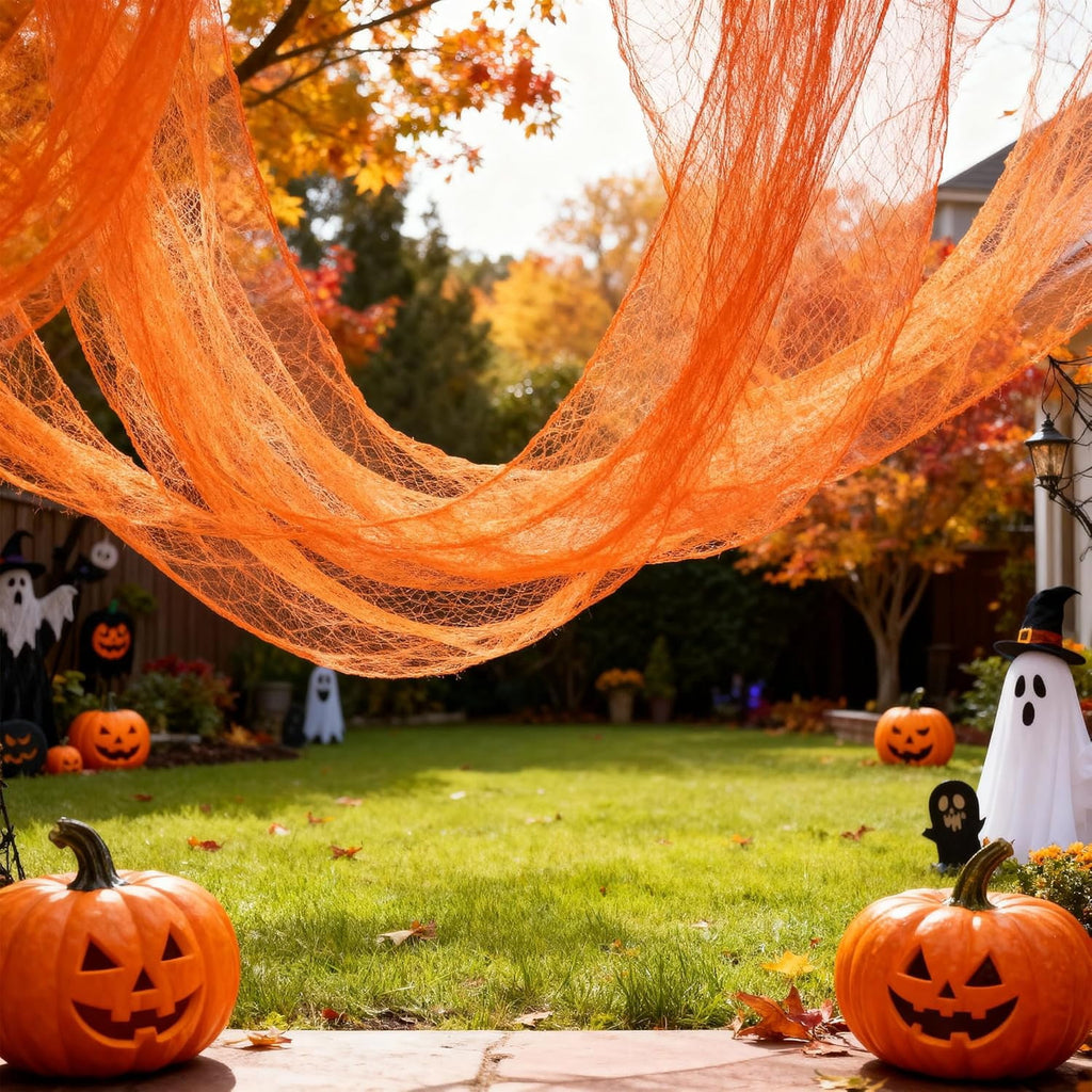 CQHVKQ 5 Pack of Halloween Creepy Gauze Cloth Decoration Set, Indoor Outdoor Black Scary Halloween Gauze Tapestry Decor, Spooky Decorations for Home, Yard, Haunted House & Party Supplies, 72" x 30"