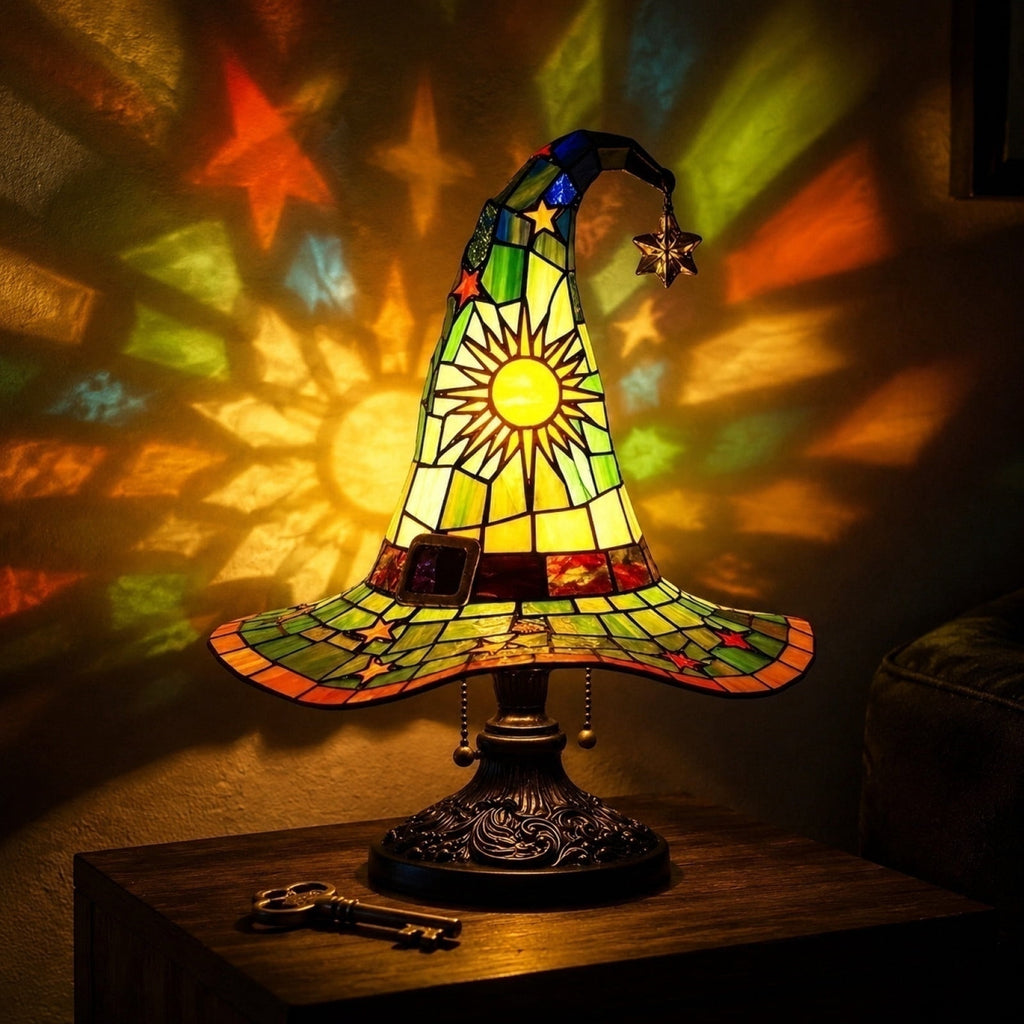 Clearance Witch Hat Lamp, Halloween Nigh Light Handcrafted Retro Resin Witch Hat Light, Usb Powered, Gothic Halloween Decorations for Bedroom