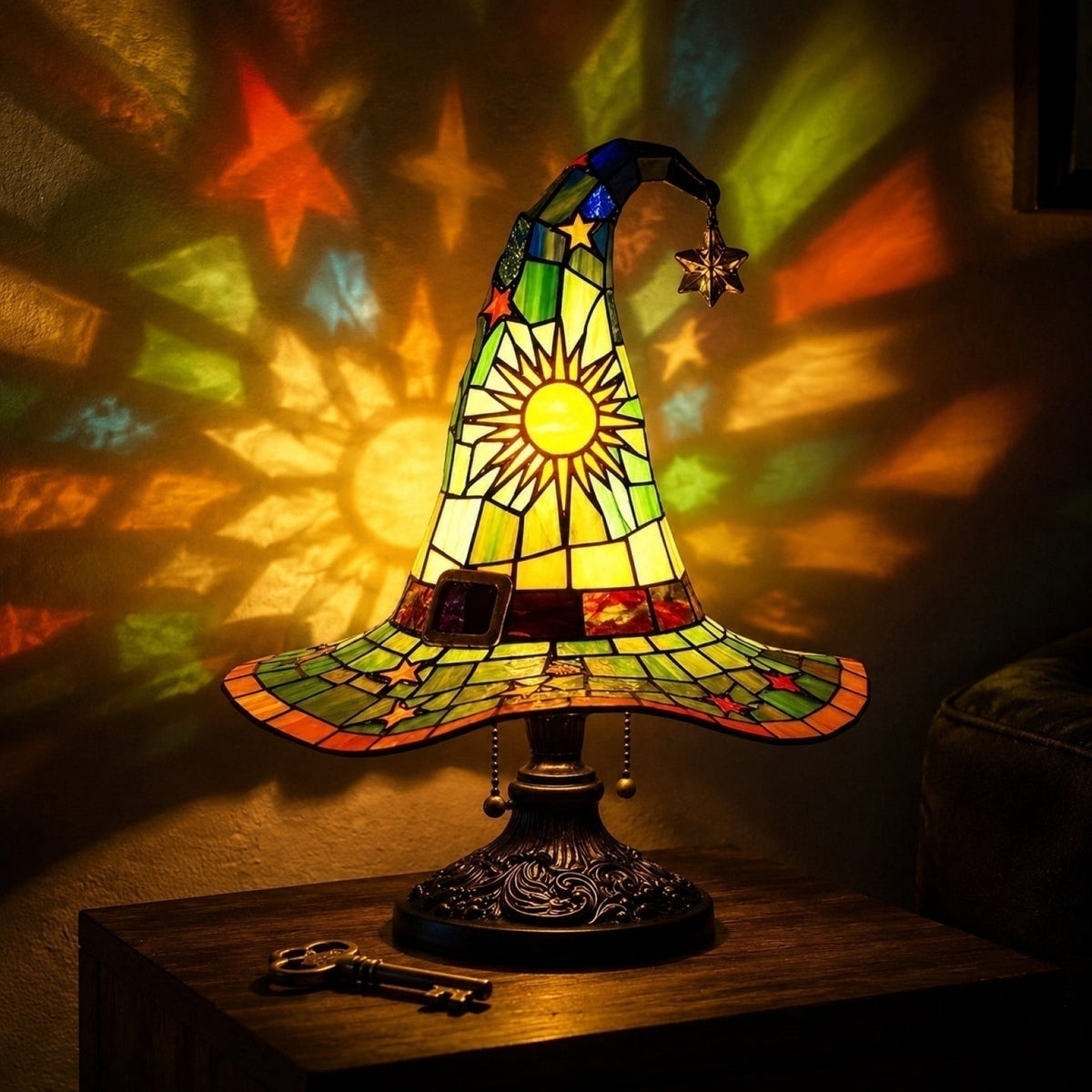 Clearance Witch Hat Lamp, Halloween Nigh Light Handcrafted Retro Resin Witch Hat Light, Usb Powered, Gothic Halloween Decorations for Bedroom
