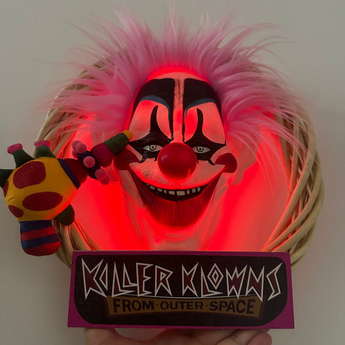 Halloween Clown Wreaths Decorative Door Halloween Wreath Hanging Pende Party Decoration Props 3D Glowing Wreath
