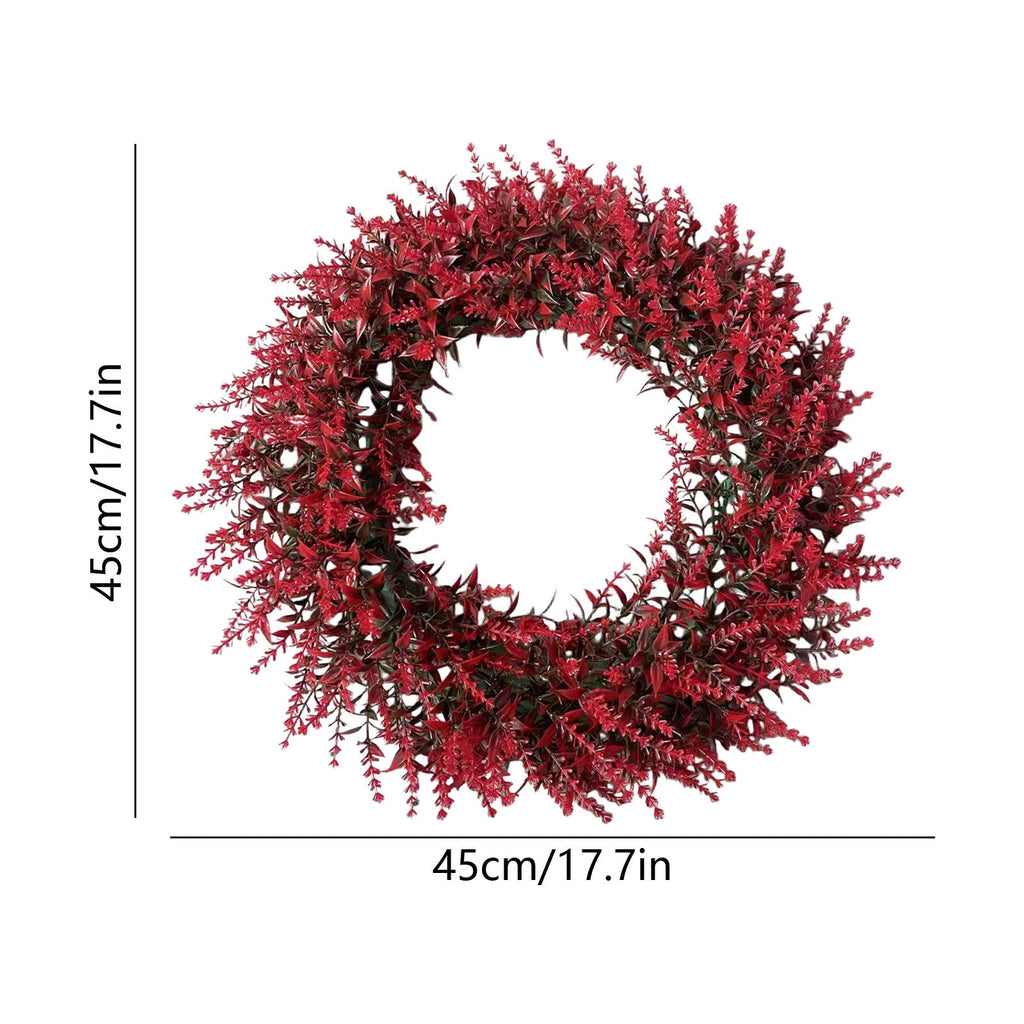 Vibrant Red Wheat Wreath for Front Door - Stunning Autumn Decor for Halloween and Thanksgiving - Perfect for Seasonal Home Decoration, Parties, and Gifts for Fall Enthusiasts