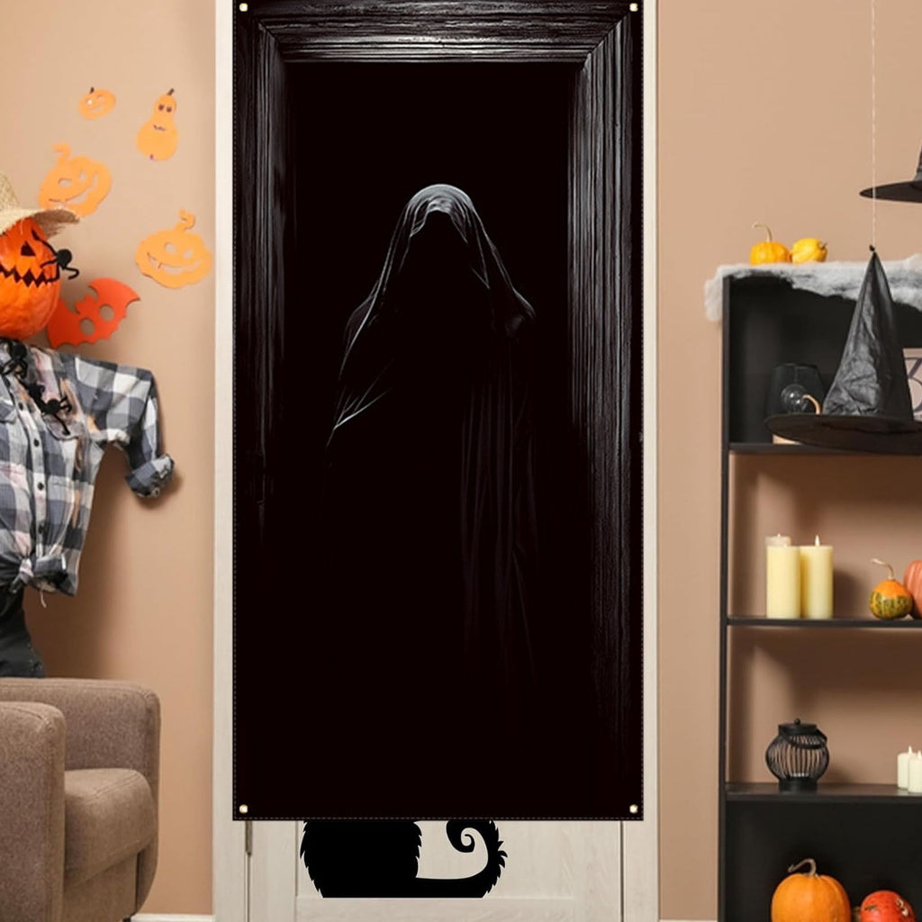 DAMAI Halloween Door Hanging Curtain Party Festival Scene Layout Supplies Decorative Porch Hanging Cloth