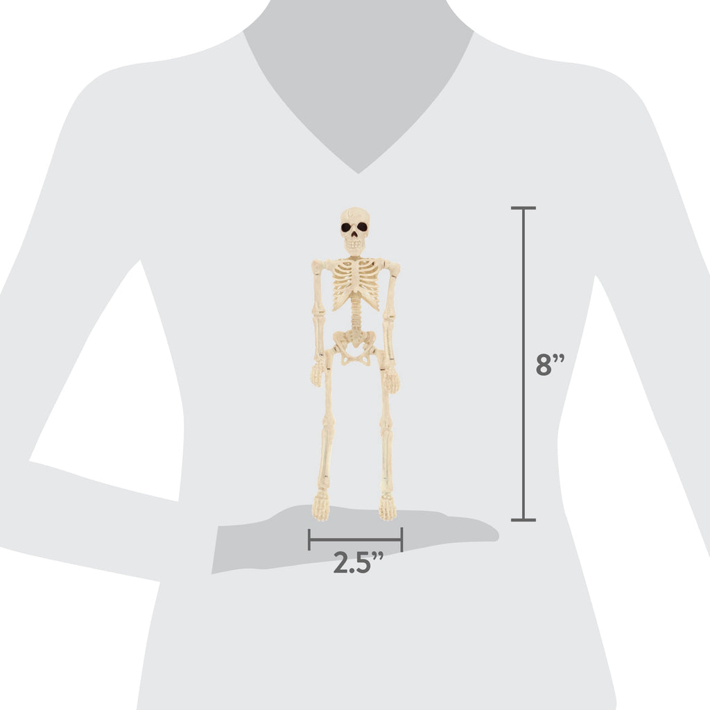 Mini Faux Posable Skeletons, 8", 3 Count, Halloween by Way To Celebrate