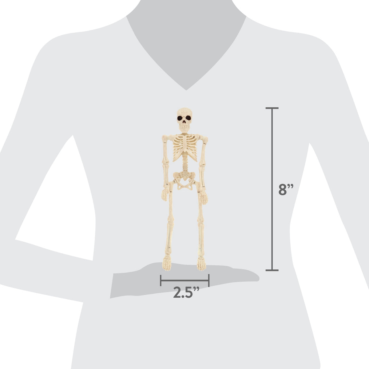 Mini Faux Posable Skeletons, 8", 3 Count, Halloween by Way To Celebrate