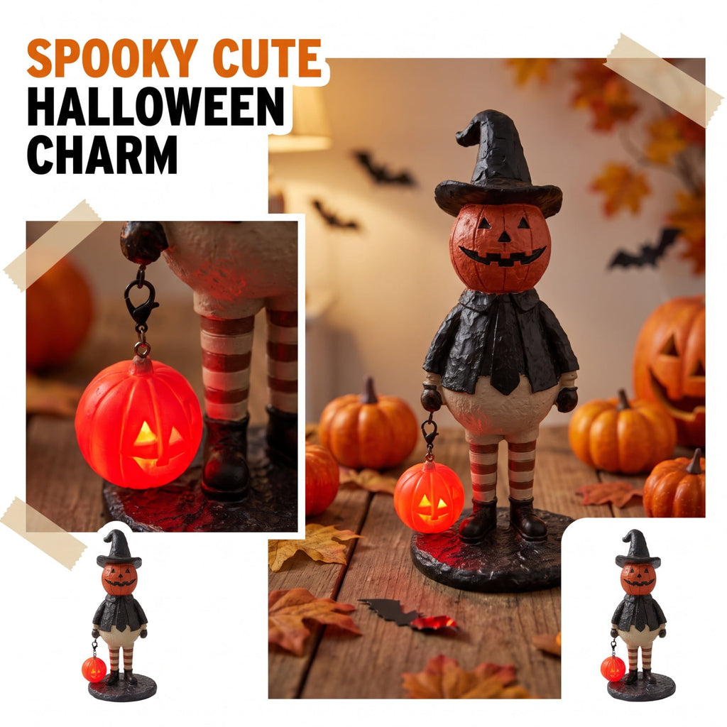 LED Lighted Blow Mold Holiday Figurine Vintage Style Glowing Character Ornament for Halloween Indoor Winter Home Decoration, 12 Inch