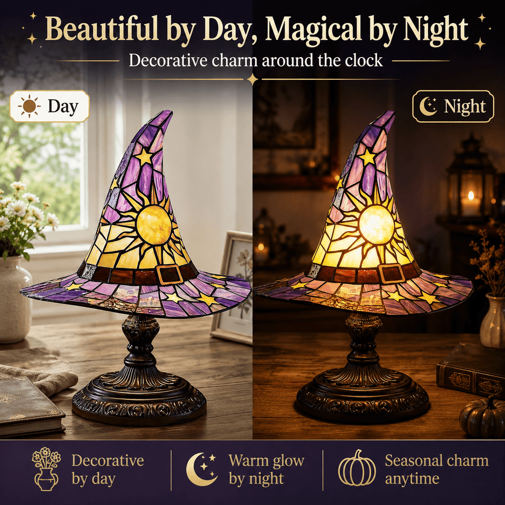Diceymbol 11.81 Inch Halloween Ghost Night Light, Witch Hat Ghost Lamp with Jack O Lantern, Halloween Decorations Indoor for Table Mantel Party Decor
