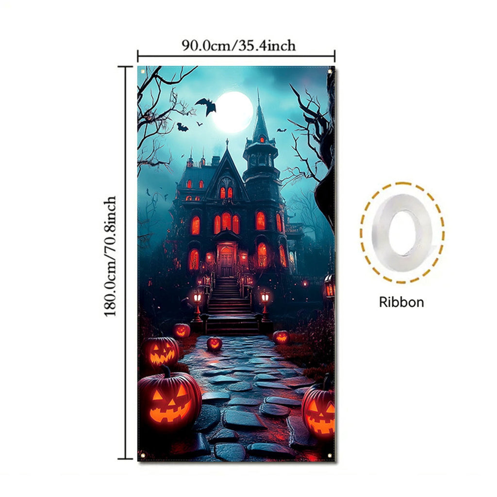 DAMAI Halloween Door Hanging Curtain Party Festival Scene Layout Supplies Decorative Porch Hanging Cloth