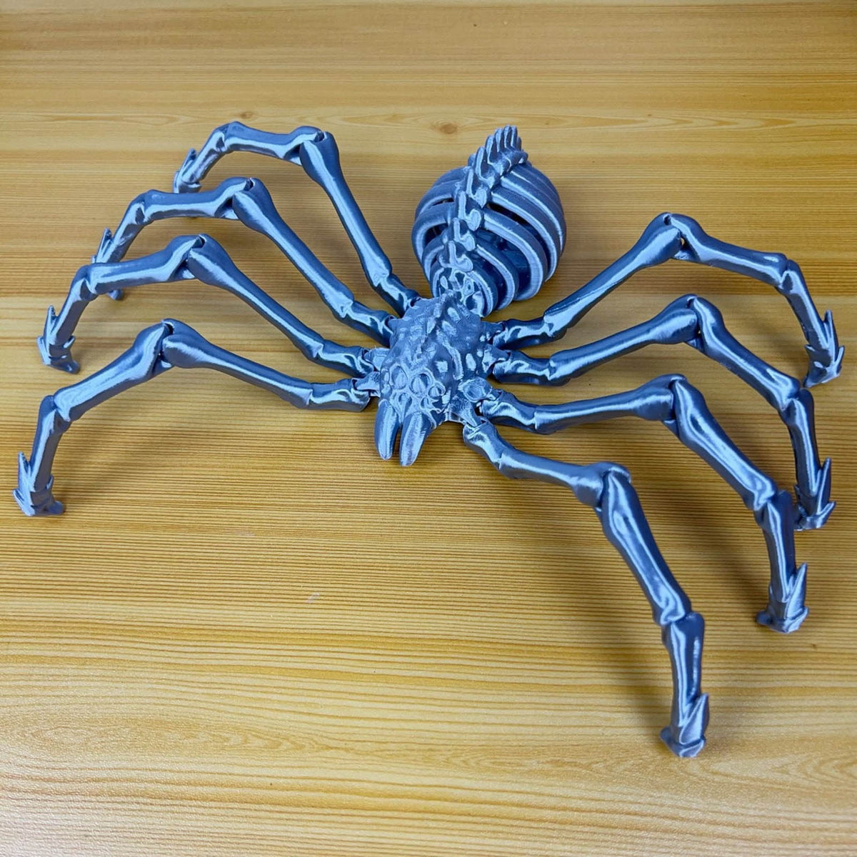 3D Printed Hell Skeleton Wolf Spider, Movable Contraction Spider Toy Ornament, Halloween Spider Decorations, Desktop 3D Printed Wolf Spider Toy for Halloween Decor