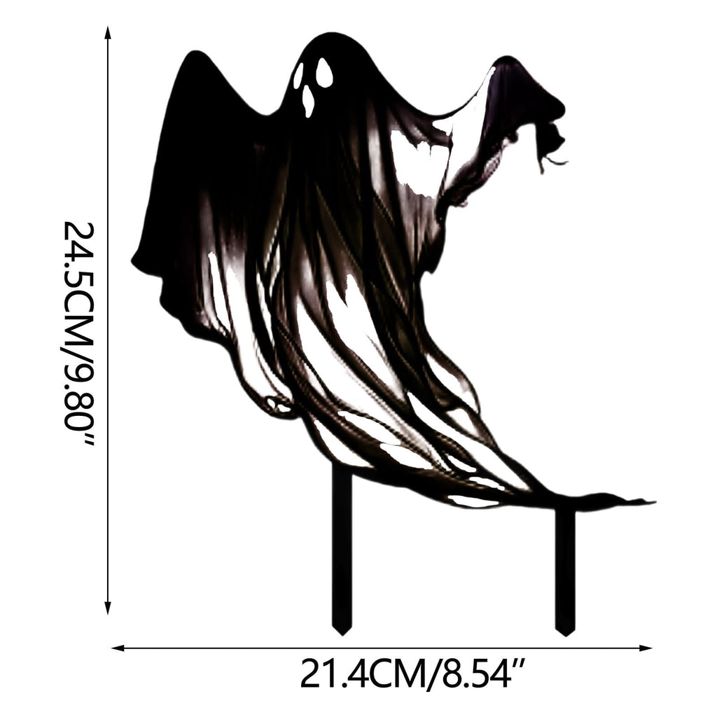 Halloween Drifting Ghost Ground Stake Metal Stake for Garden and Courtyard Decor