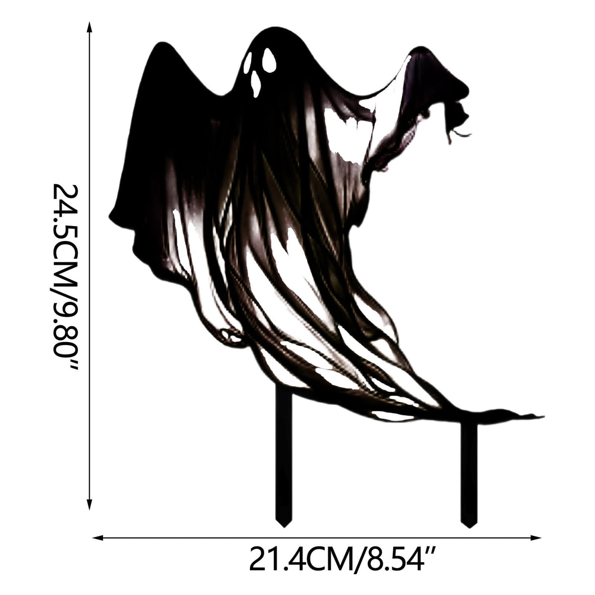 Halloween Drifting Ghost Ground Stake Metal Stake for Garden and Courtyard Decor