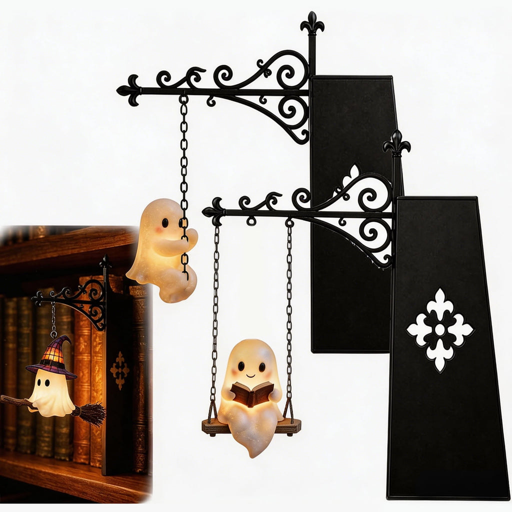 Lighted Halloween Ghost Candy Bowl, Cute LED Ghost Holding Pumpkin Candy Bucket for Trick or Treat, Outdoor Halloween Decorations for Front Porch, Indoor Yard Patio Halloween Decor
