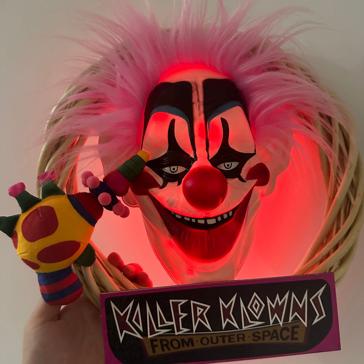 Halloween Clown Wreaths Decorative Door Halloween Wreath Hanging Pende Party Decoration Props 3D Glowing Wreath