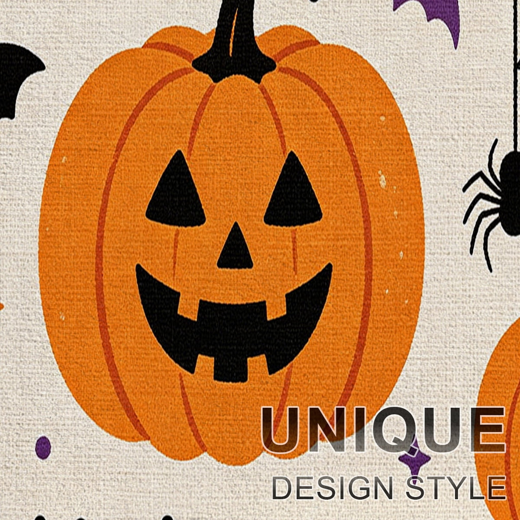 YIMEIS Halloween Pumpkin Lanterns Multi-purpose 1-Piece Flannel Mat and Kitchen Rugs,Soft Non-slip for Home Bedroom Bathroom