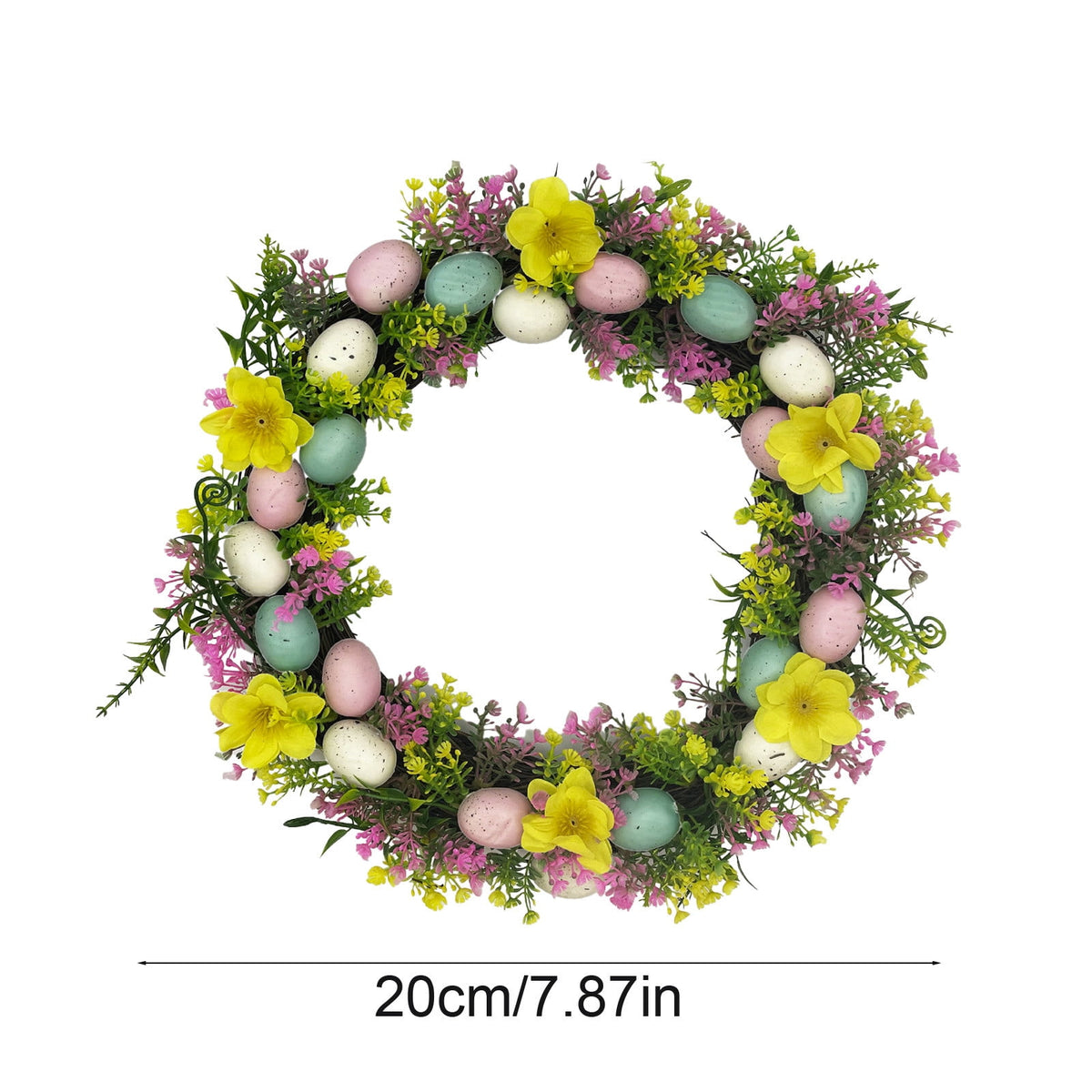 Rijanmt Decorative Plastic Easter Day Wreath, Multicolor
