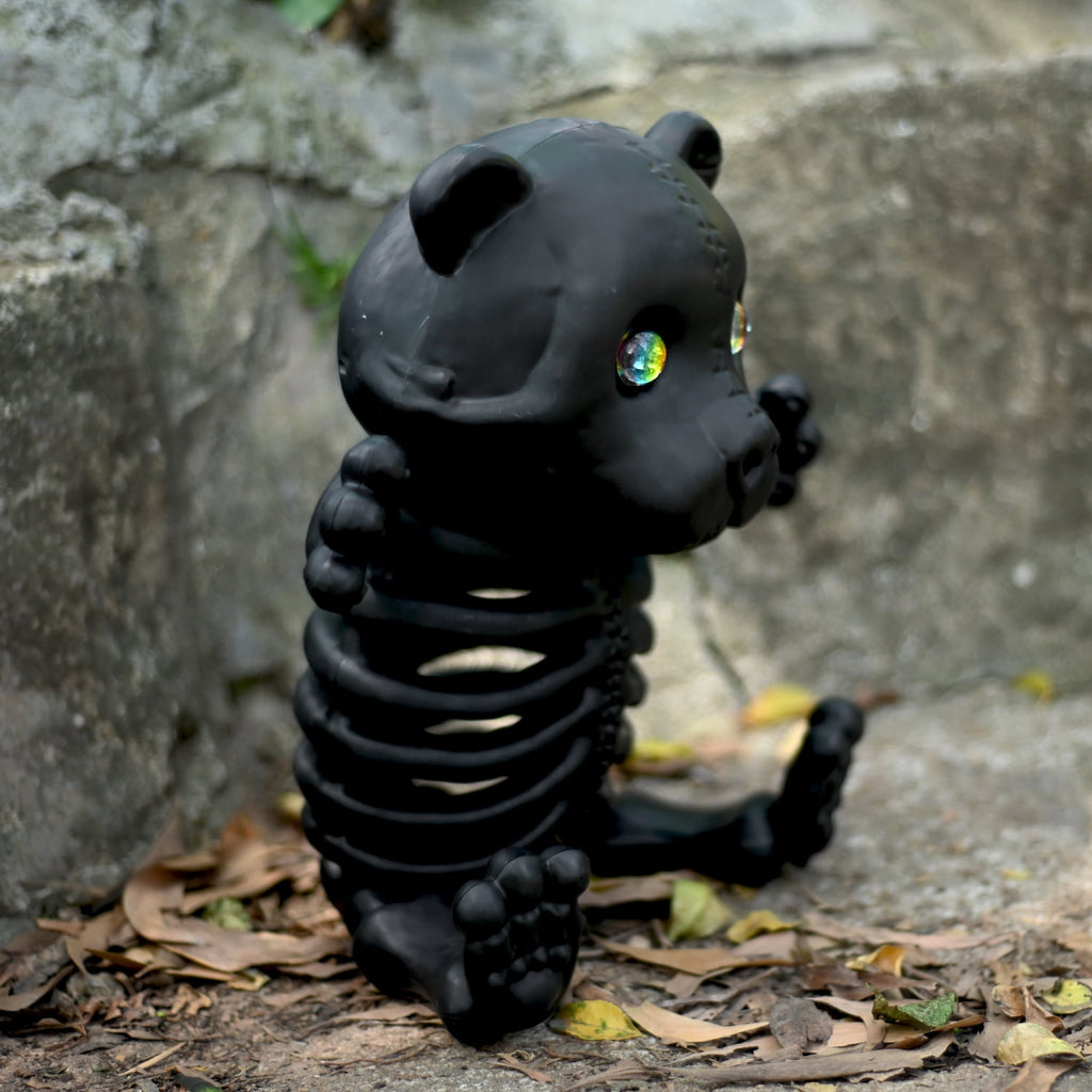 Seasons Large Halloween Teddy Bear Skeleton Decoration with Crystal Eyes, Skeleton Decor