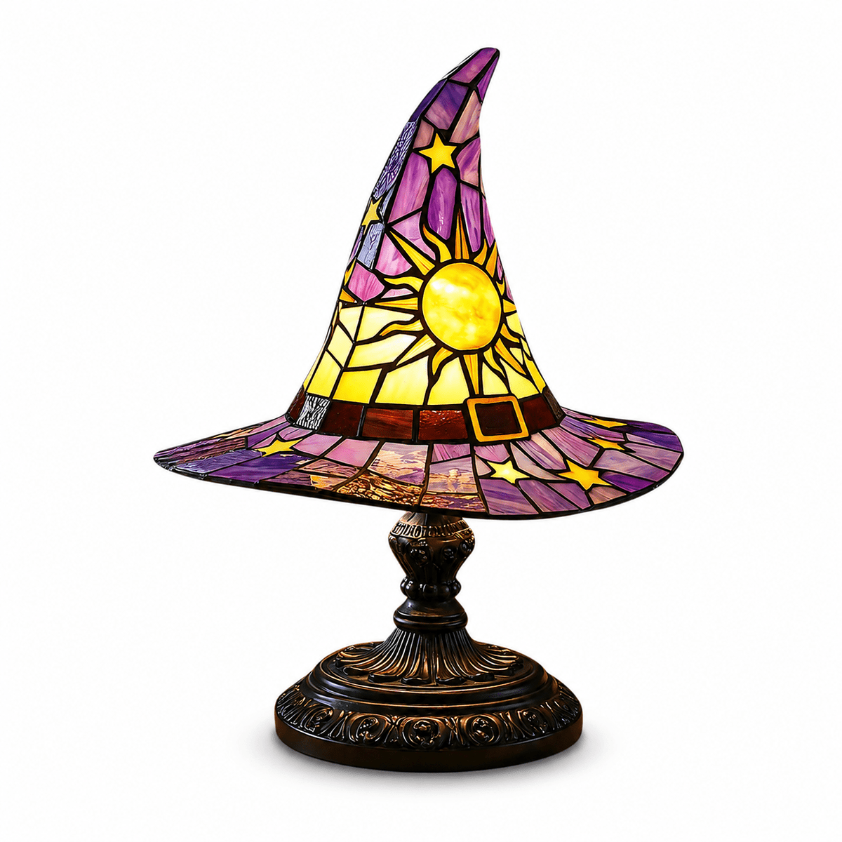 Diceymbol 11.81 Inch Halloween Ghost Night Light, Witch Hat Ghost Lamp with Jack O Lantern, Halloween Decorations Indoor for Table Mantel Party Decor