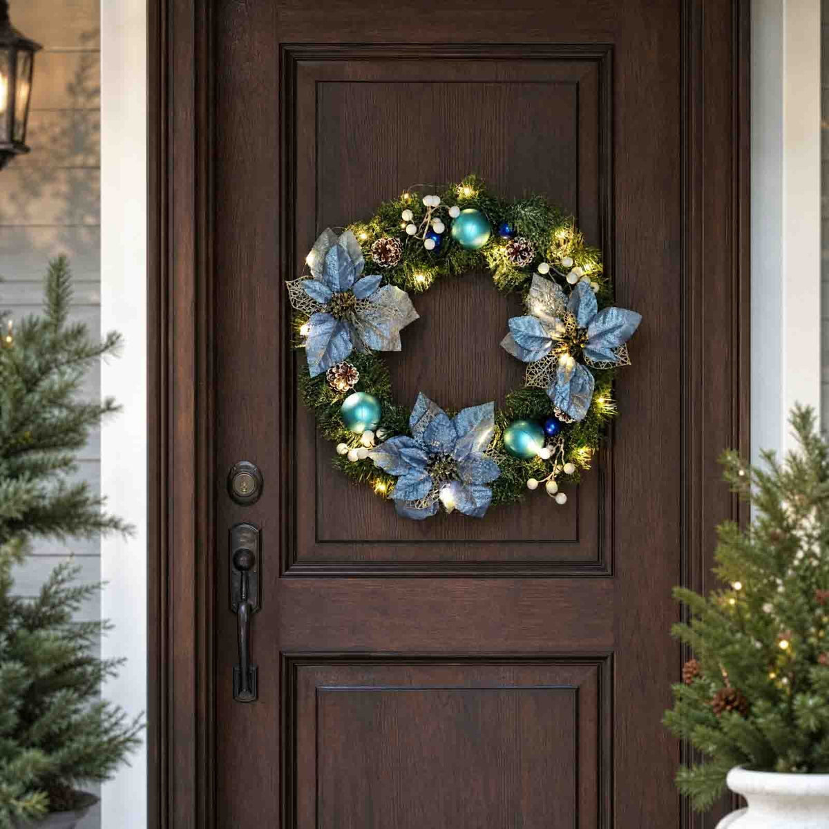 ICQOVD Halloween Pumpkin Maple Leaf Wreath with Skeleton Ornament Orange Black Bow Front Door Hanging Fall Home Decoration 15.75*15.75*3.15IN
