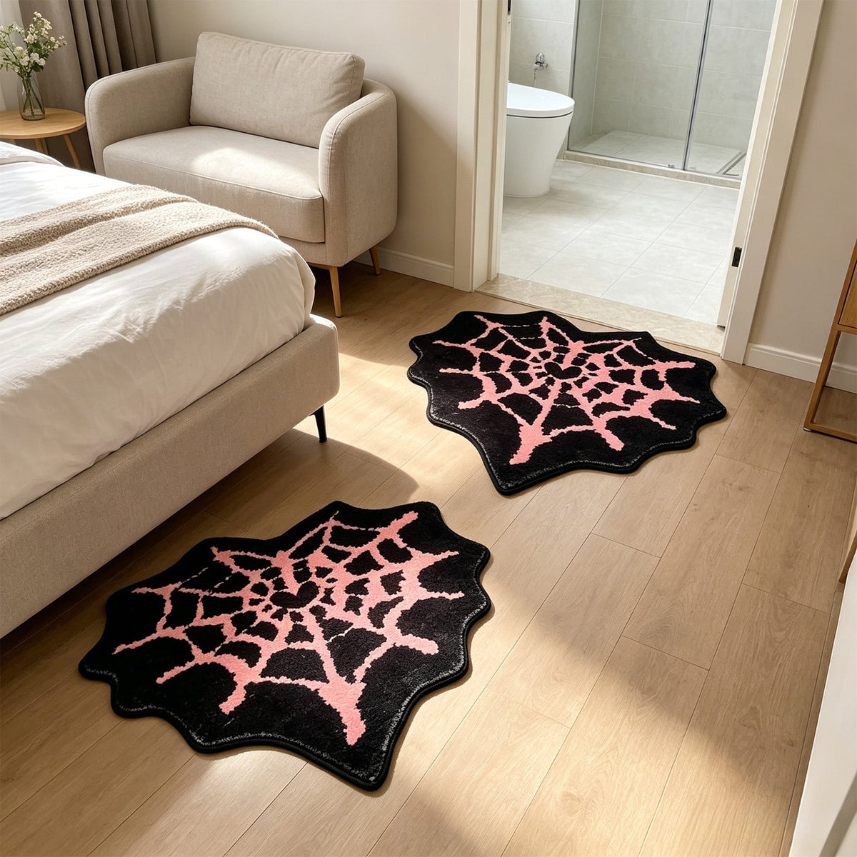 Halloween Decor White Ghost Rug 24x16 inches, Handmade Tufted Fluffy Aesthetic Area Rugs, Cute Soft Cool Non Slip Floor Carpet Bath mat, Living Room, Bathroom, playroom, Kitchen