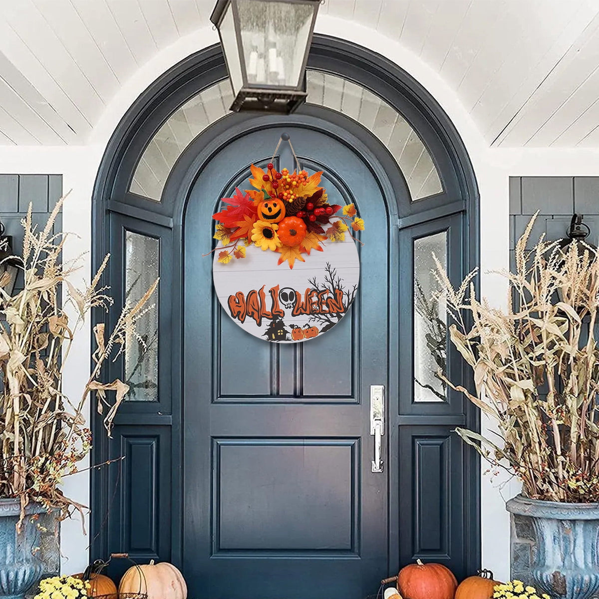sruoe Halloween Decorations, Halloween Wreaths for Front Door, Artificial Wreaths, Indoor Outdoor Halloween Decor, Halloween Wreaths for Front Door, Halloween Party Decoration, Yard Decoration